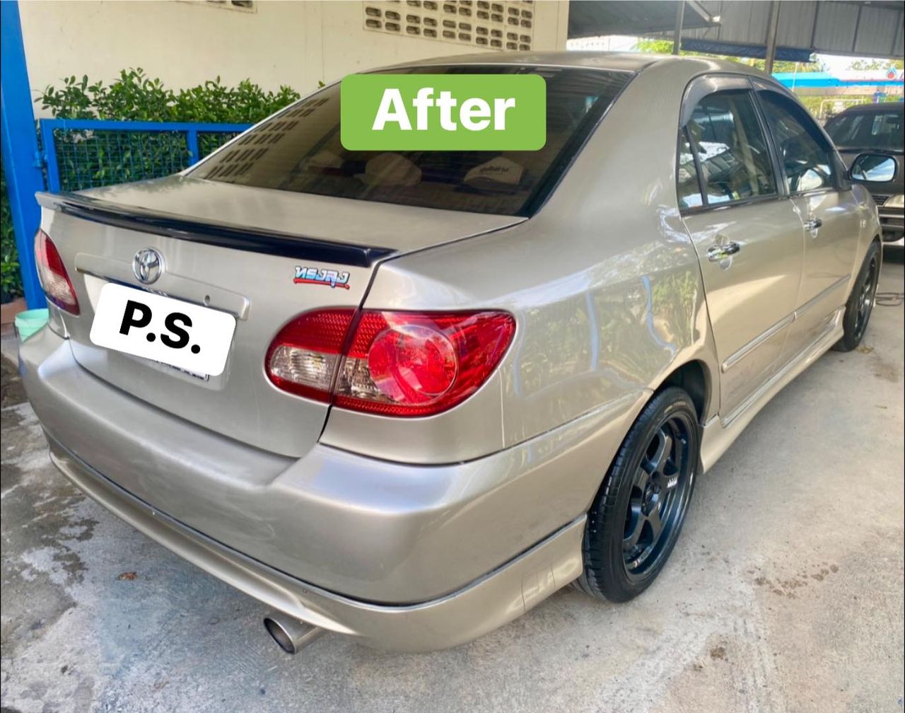 หลังลอกสีเดิม เตรียมพื้น และทำสีใหม่รอบคัน Toyota Altis